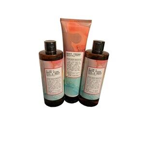 Five Deep Breaths Vanilla & Rose Bath Set - 2 Body Wash, 1 Body Cream - NEW